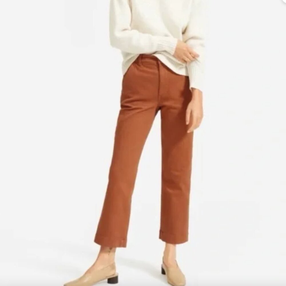 Everlane Cropped Straight Regular Pant- Size 10  Copper Rust